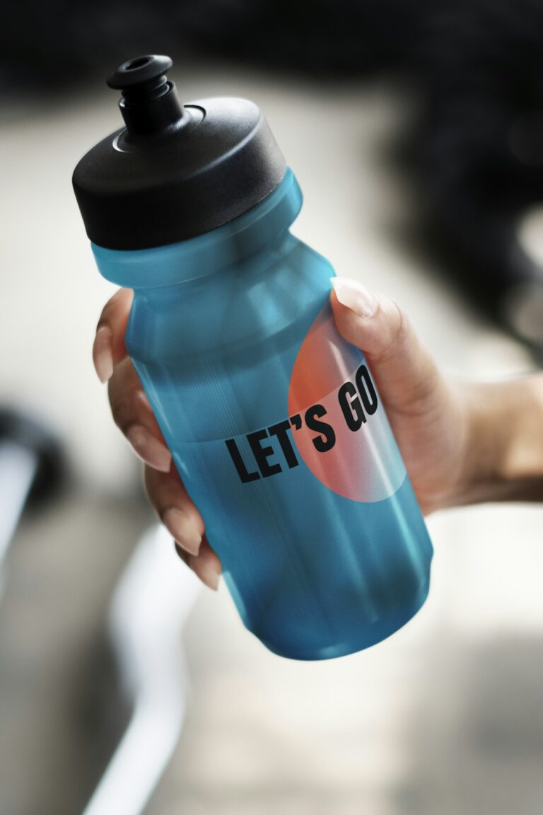 Sports bottle label mockup